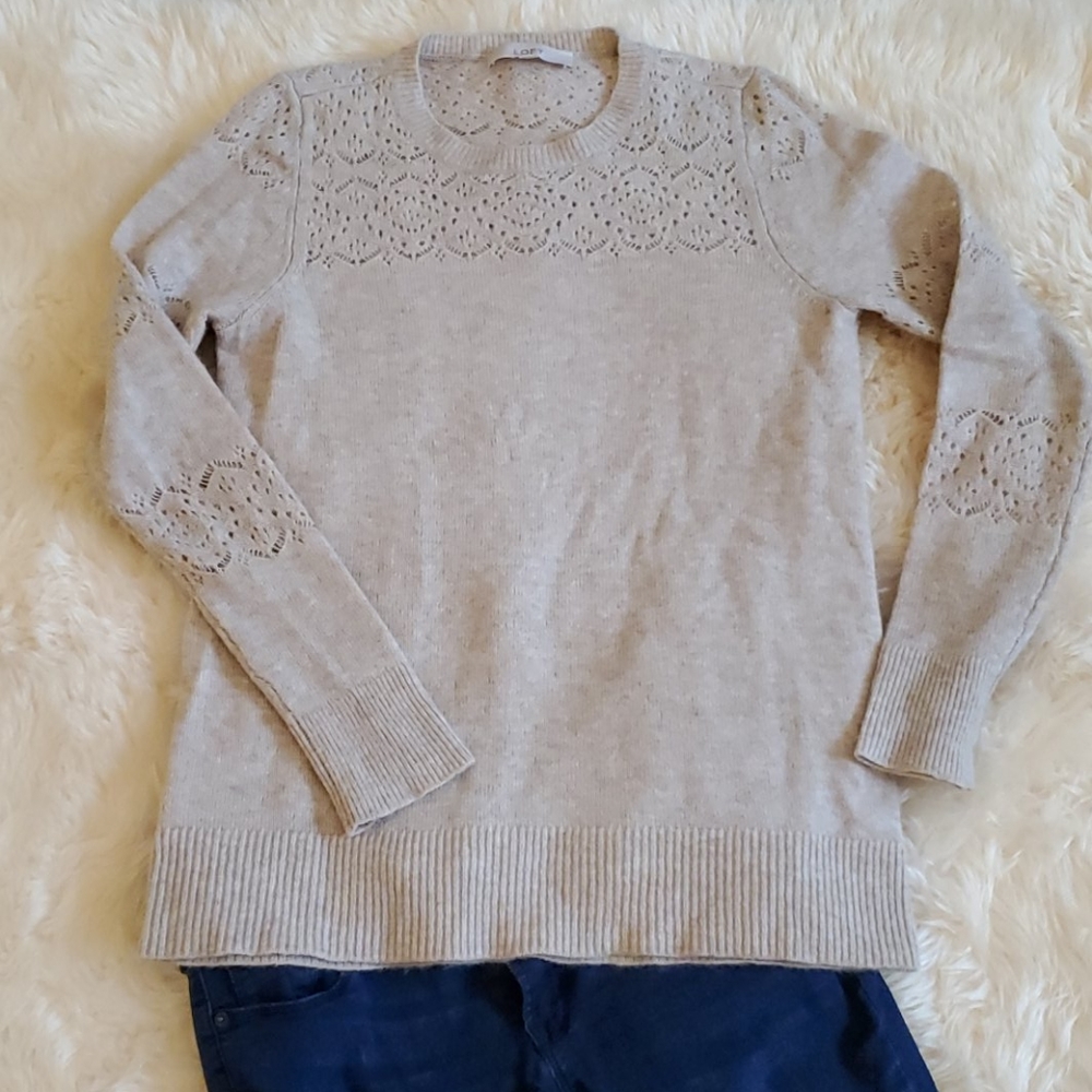 Oatmeal cutout sweater